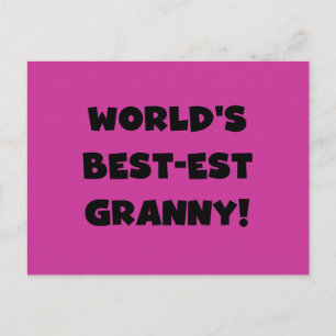 Postal Los mejores regalos de la abuela Black Text Tshirt