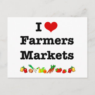Postal Los mercados de los agricultores del corazón