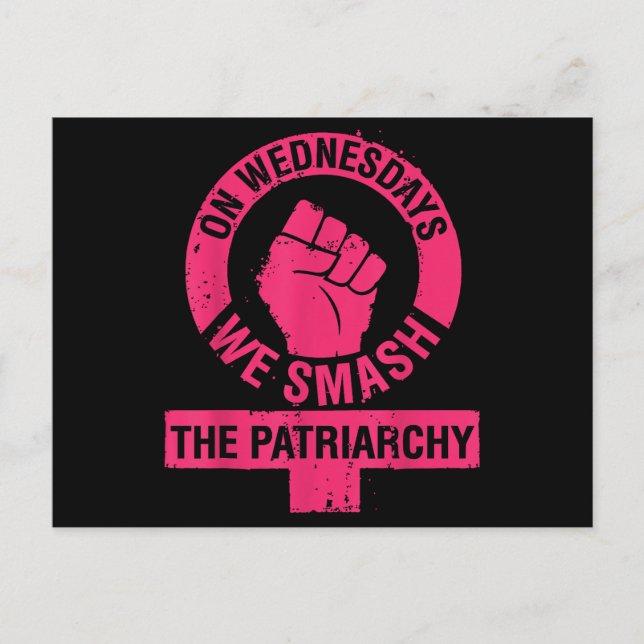 Postal Los miércoles aplastamos los derechos de las mujer (Anverso)