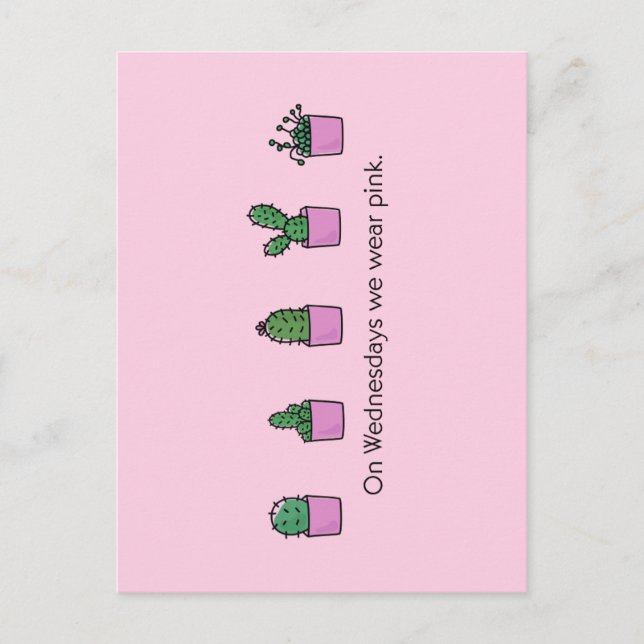 Postal Los Miércoles Usamos Rosa (Anverso)