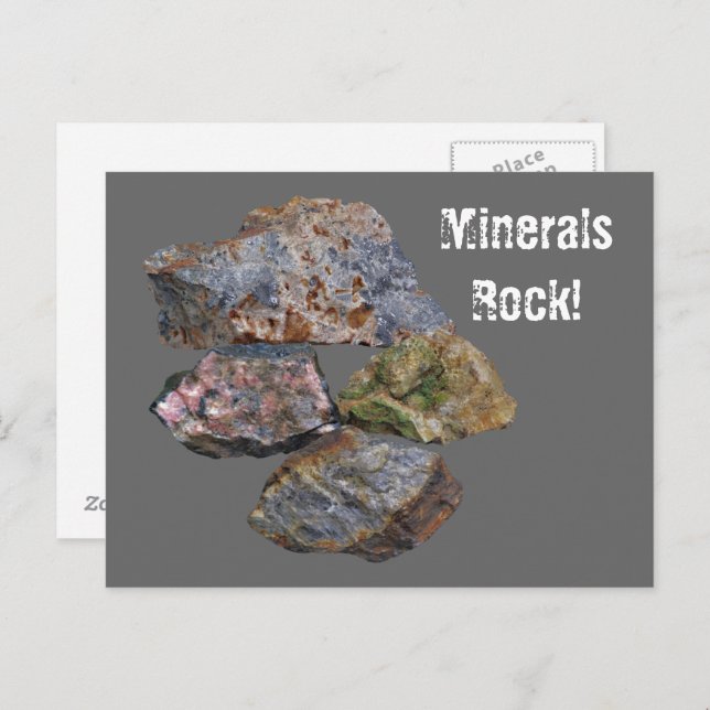 Postal Los mineros coleccionistas de rock son divertidos (Anverso / Reverso)