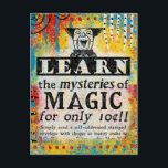Postal Los misterios de la magia - Funny Vintage Ad<br><div class="desc">Divertido anuncio de periódico vintage reimaginado para "Aprender los misterios de la magia"</div>