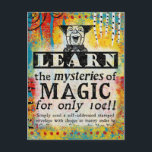 Postal Los misterios de la magia - Funny Vintage Ad<br><div class="desc">Divertido anuncio de periódico vintage reimaginado para "Aprender los misterios de la magia"</div>
