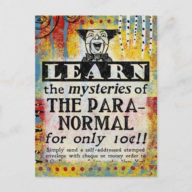 Postal Los Misterios de lo Paranormal - Divertido Anuncio (Anverso)