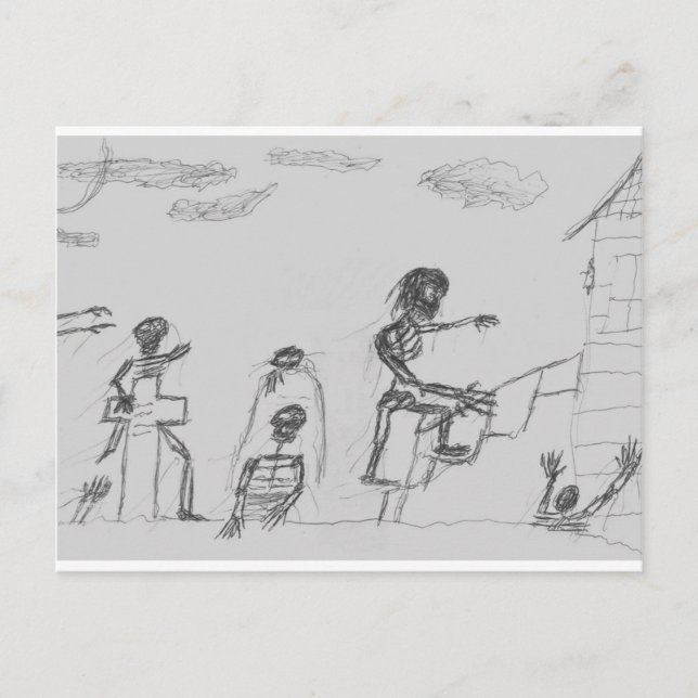 Postal Los muertos furiosos (Anverso)