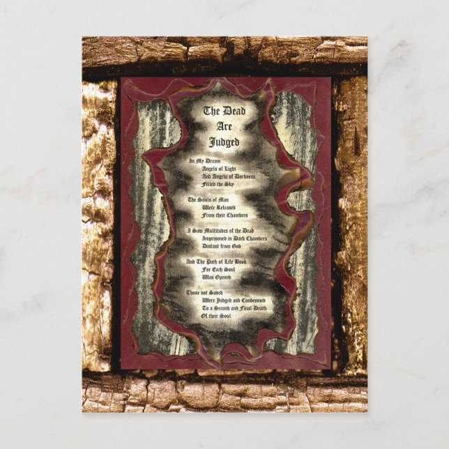 Postal Los muertos son juzgados (Anverso)