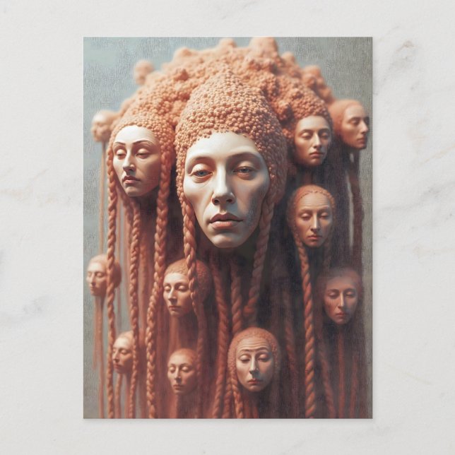 Postal Los múltiples rostros (Anverso)