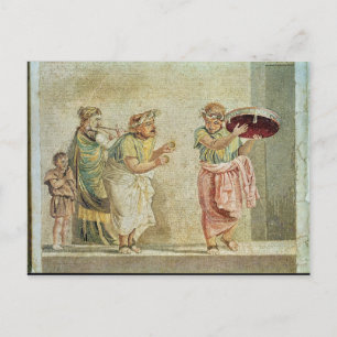 Postal Los músicos de la calle, c.100 a.C.