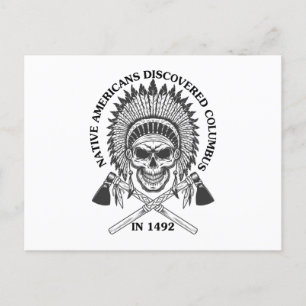 Postal Los nativos estadounidenses descubrieron Colón en 