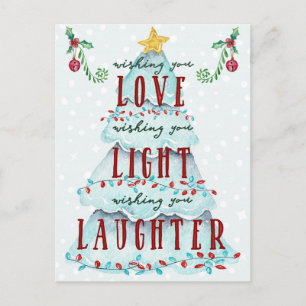 Postal Los navidades aman el árbol navideño de la risa li