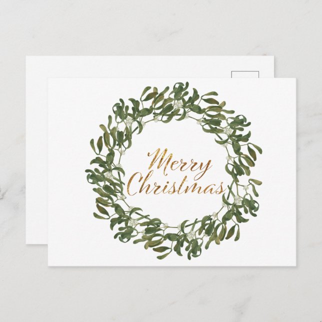 Postal Los navidades brillan por su verde y la Feliz Navi (Anverso / Reverso)