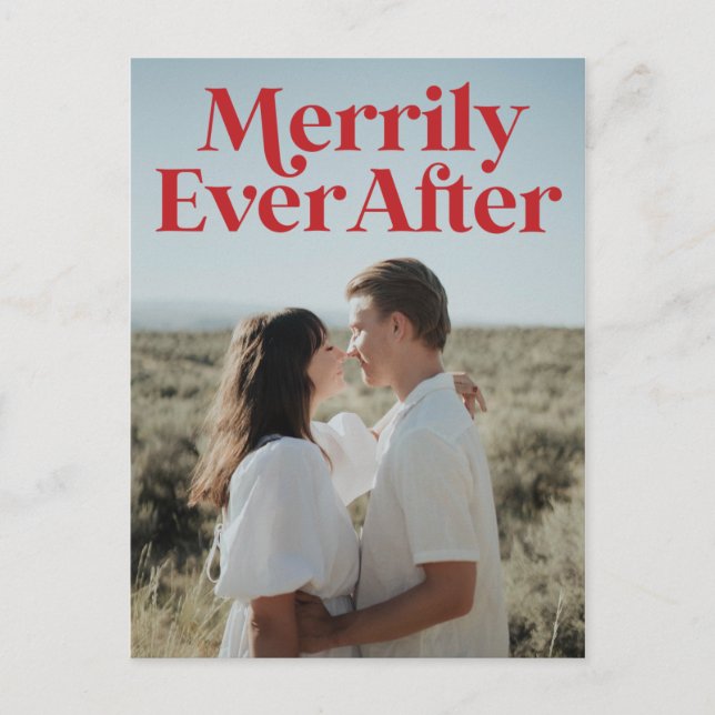 Postal Los Navidades casados marean el rojo moderno (Anverso)