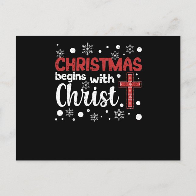 Postal Los navidades comienzan con el pijama de Cristo Je (Anverso)