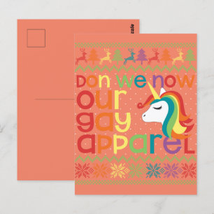 Postal Los Navidades gay arcoiris unicornio no son nuestr