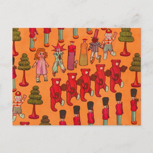 Postal Los navidades juguetean a los niños vintage (Anverso)