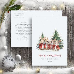 Postal Los navidades se burlan de los conejitos bebés Ver
