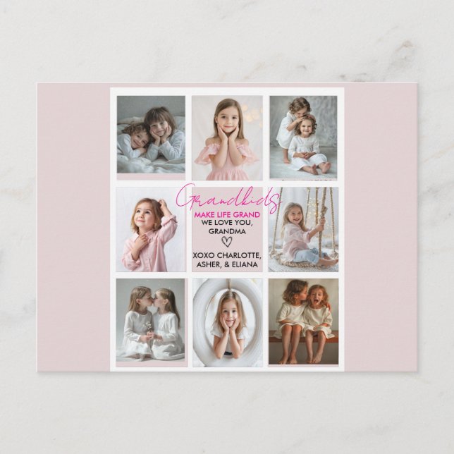 Postal Los nietos hacen de la vida una gran abuela Person (Anverso)