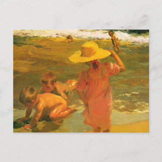 Postal Los niños de la orilla del mar - Joaquín Sorolla