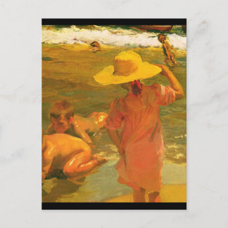 Postal Los niños de la orilla del mar - Joaquín Sorolla