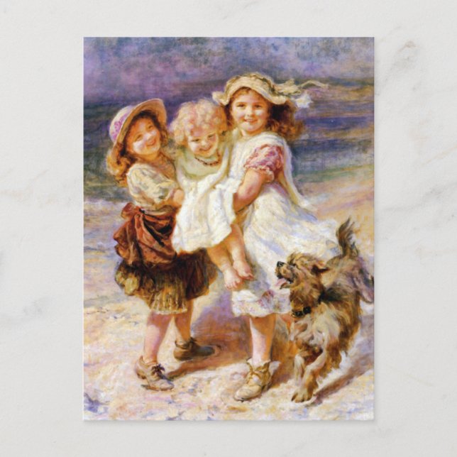 Postal Los niños de la playa (Anverso)