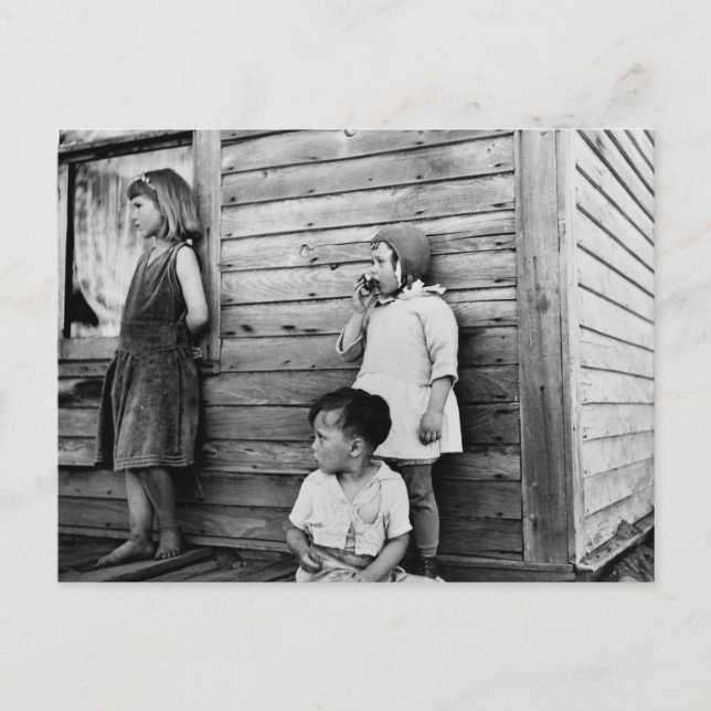 Postal Los niños en la pobreza: años 30 (Anverso)