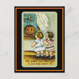 Postal Los niños guapos Halloween vintage