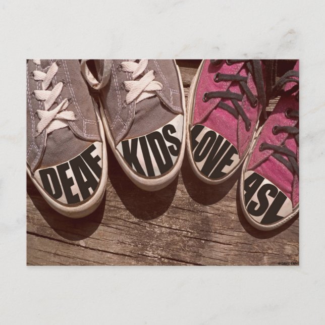 Postal Los niños sordos aman la ASL (Anverso)