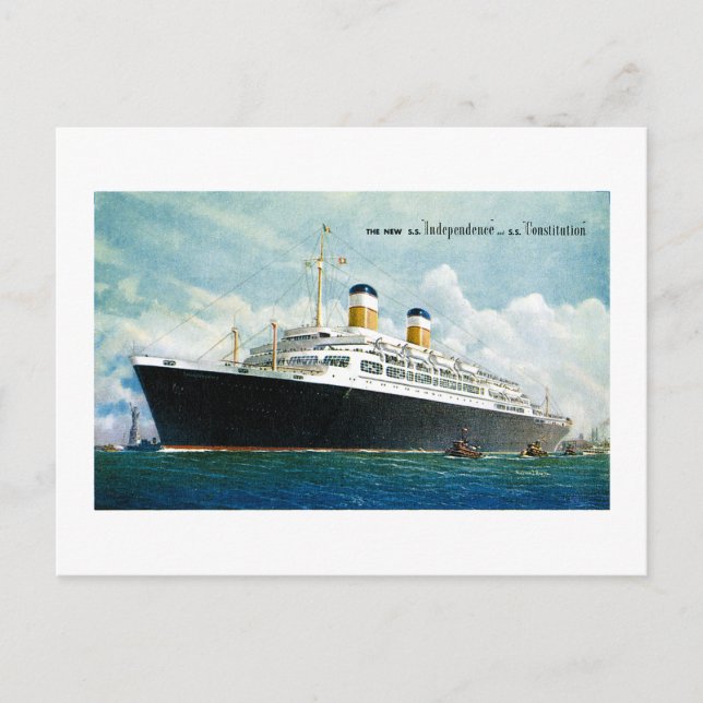 Postal Los nuevos Estados Unidos Independencia y S.S. Con (Anverso)