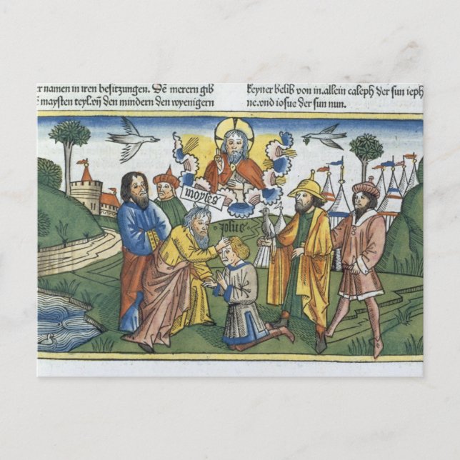 Postal Los números 27 18-23 Moses ponen su mano sobre (Anverso)