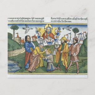 Postal Los números 27 18-23 Moses ponen su mano sobre