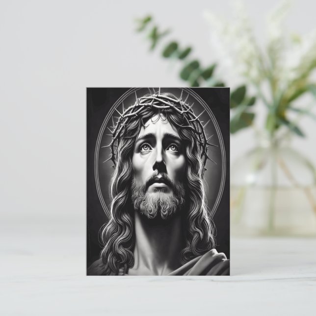 Postal Los ojos compasivos del amor de Jesucristo (Anverso de pie)