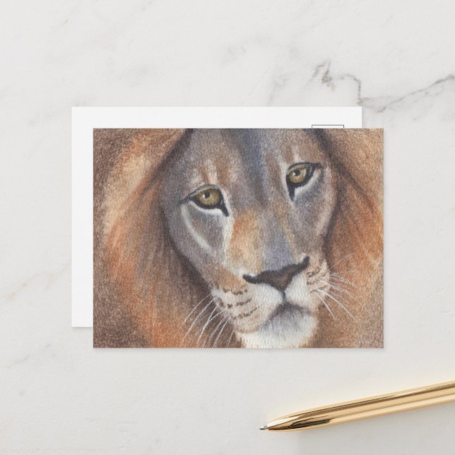 Postal Los ojos de los leones (Anverso/Reverso In Situ)