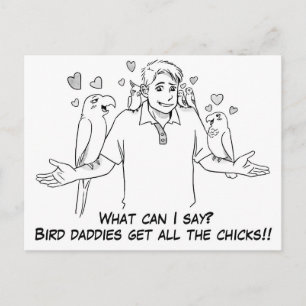 Postal Los padres de los pájaros reciben a todas las chic
