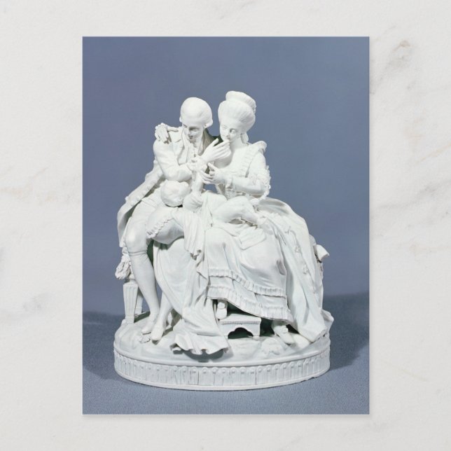 Postal Los padres felices, Meissen, c.1770 (Anverso)