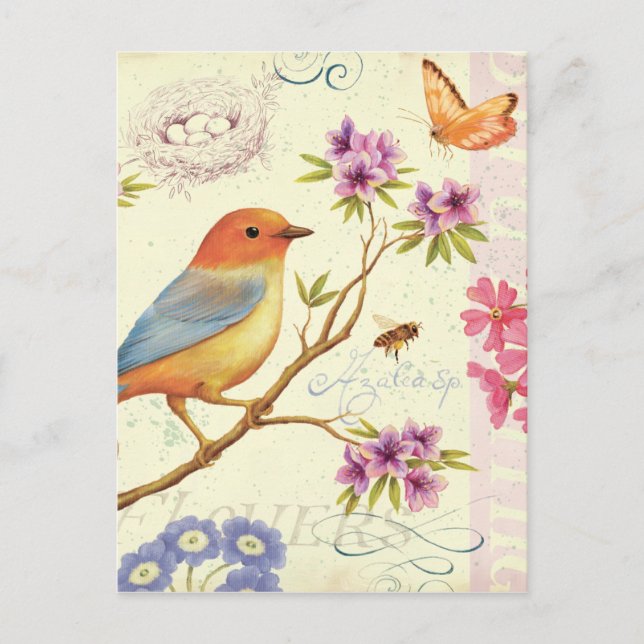 Postal Los pájaros y las abejas (Anverso)