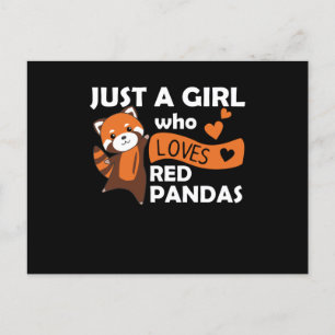 Postal Los pandas rojos Chicas aman el Panda rojo Kawaii