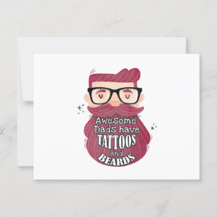 Postal Los papás geniales tienen tatuajes y barbas