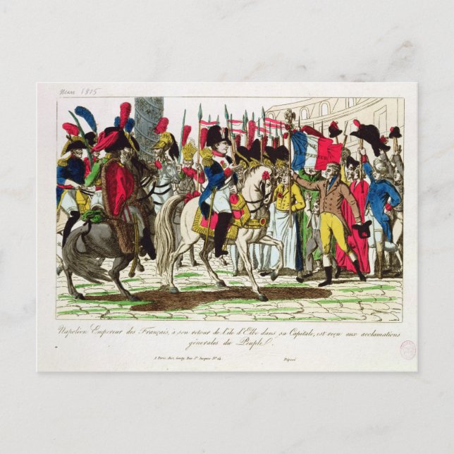Postal Los parisinos aclaman a Napoleón (Anverso)