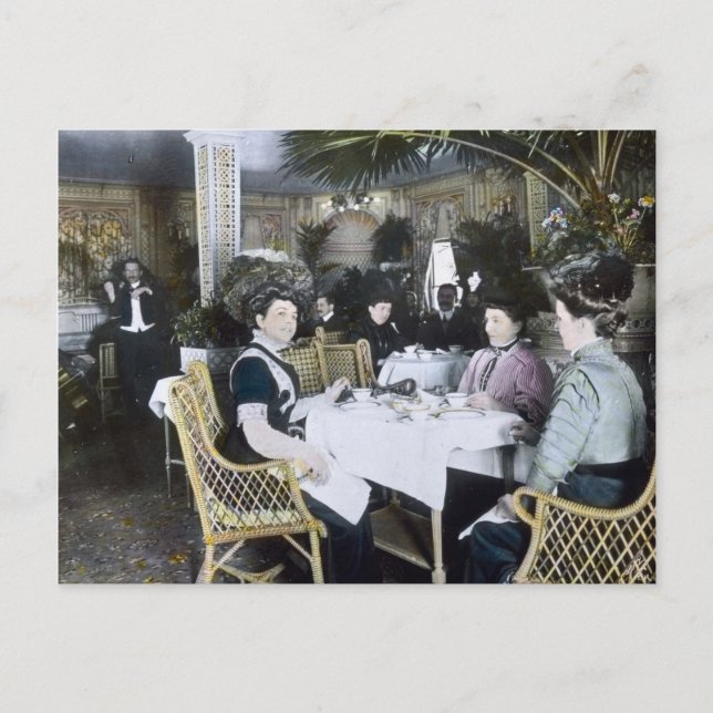 Postal Los pasajeros de primera clase de RMS Titanic disf (Anverso)