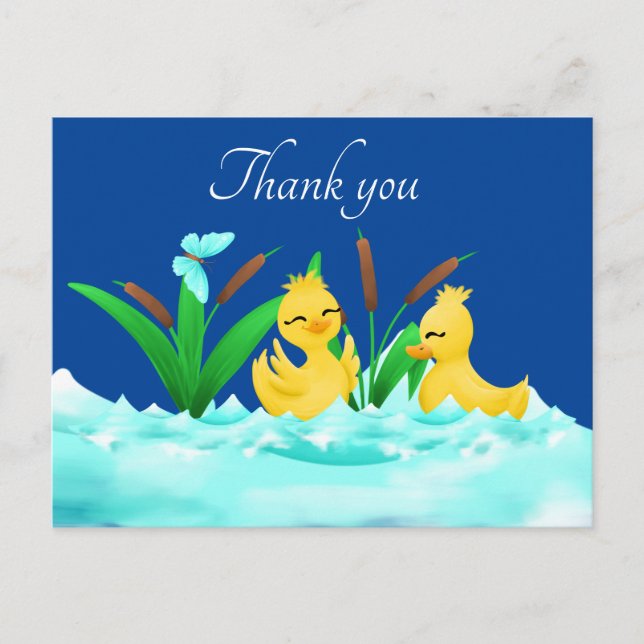 Postal los patos lindos cualquier propósito gracias (Anverso)