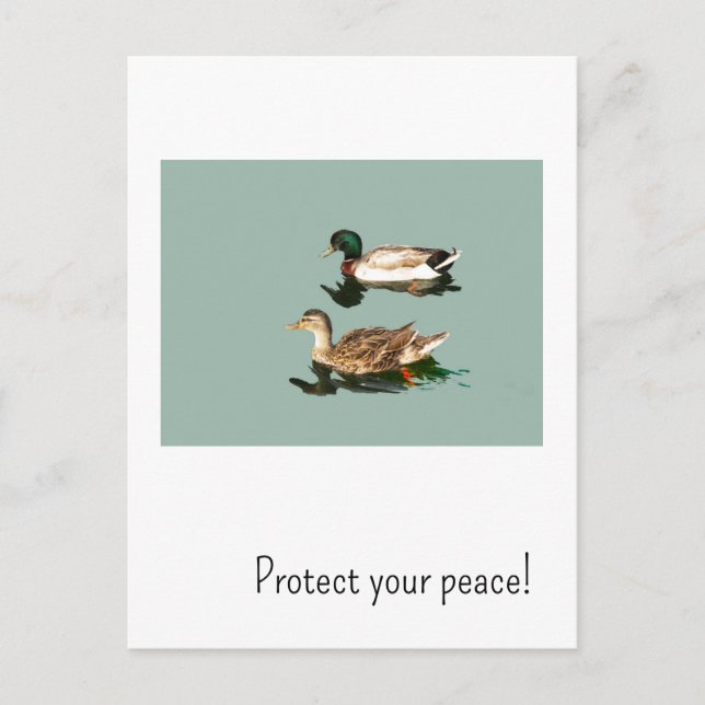 Postal Los patos. Proteja su paz (Anverso)