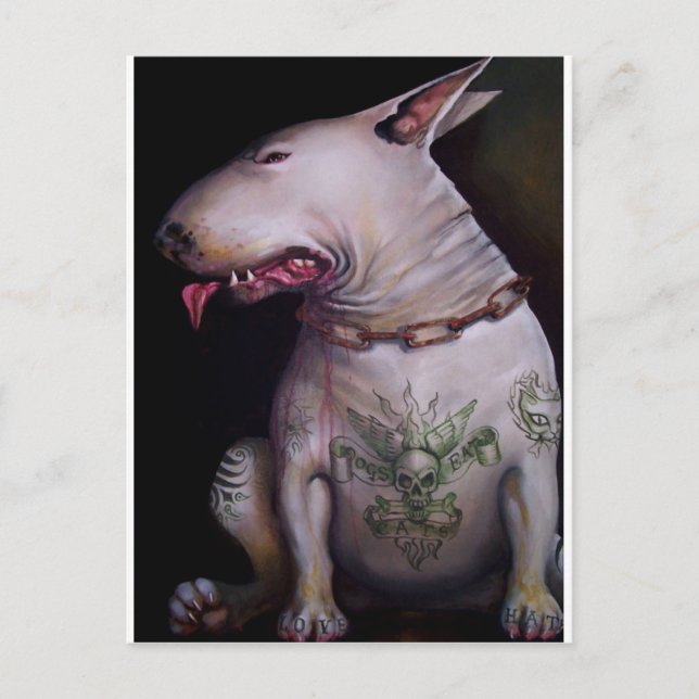 Postal Los perros comen gatos (Anverso)