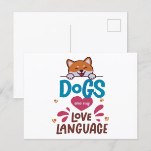 Postal Los perros son mi lengua de amor