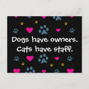 Postal Los Perros Tienen Propietarios-Los Gatos Tienen Pe