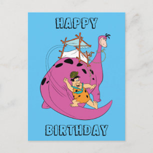 Postal Los Picapiedra   Fred Sliding Down Tail