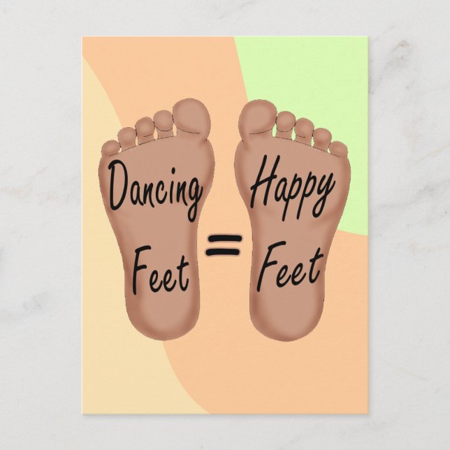 Postal Los pies de baile son felices (Anverso)