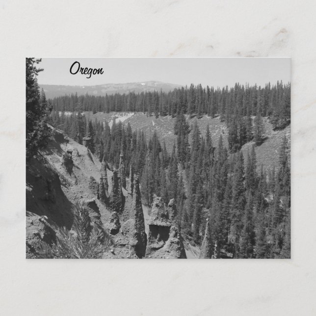 Postal Los pináculos, el lago Crater (Anverso)