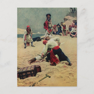 Postal Los piratas luchan por el tesoro