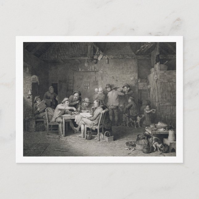 Postal Los políticos del pueblo, grabados por Abraham Rai (Anverso)