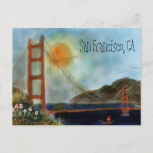 Postal Los posters del puente Golden Gate de San Francisc
